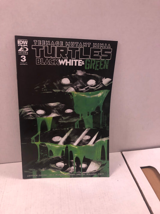 IDW PUBLISHING TEENAGE MUTANT NINJA TURTLES BLACK WHITE AND GREEN 3