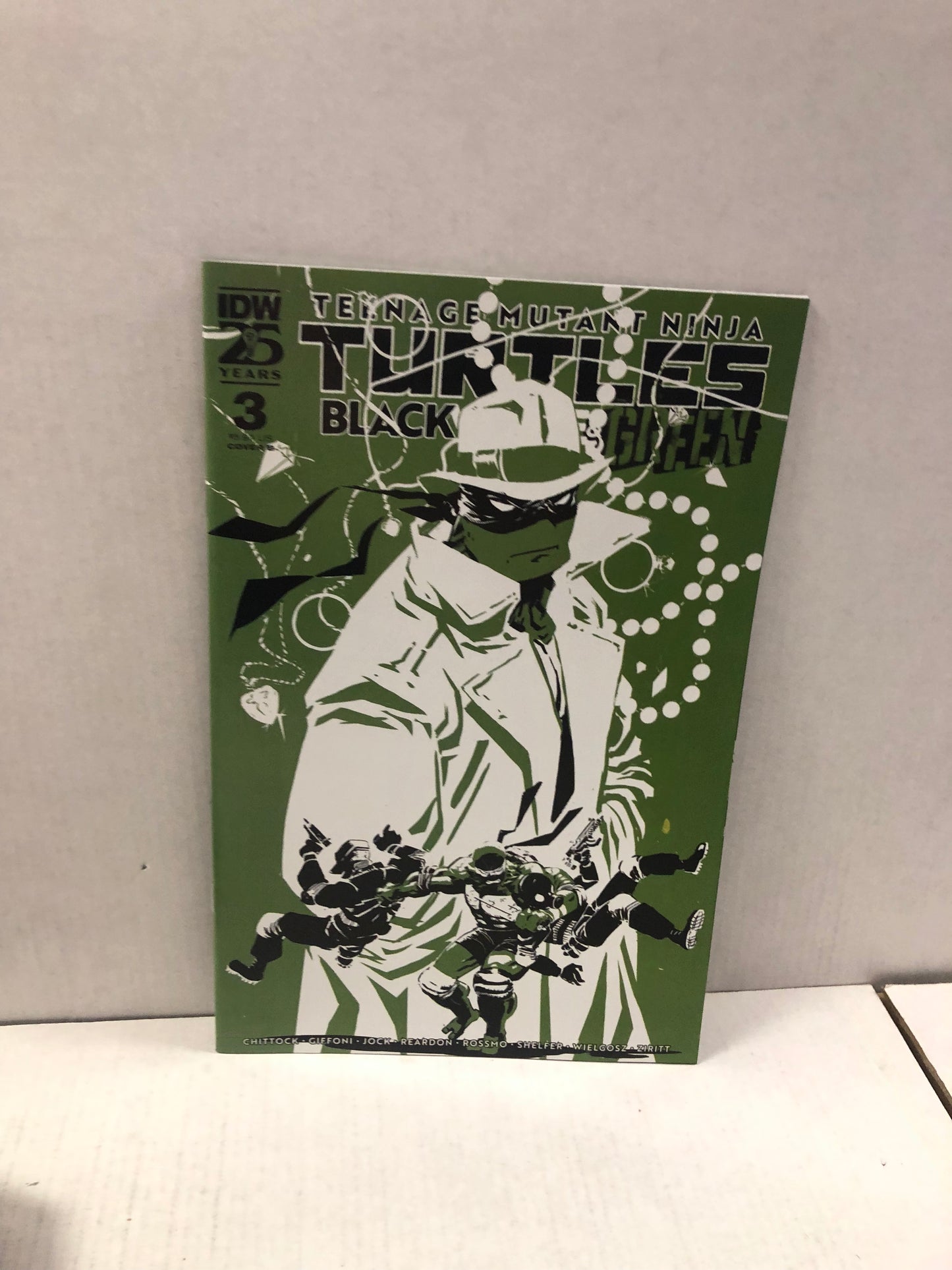 IDW PUBLISHING TEENAGE MUTANT NINJA TURTLES BLACK WHITE AND GREEN 3 VARIANT