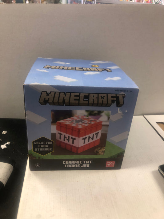MINECRAFT TNT BRICK CERAMIC COOKIE JAR