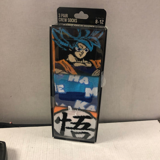 DRAGON BALL Z SUPER BROLY CREW SOCK 3 PACK SIZE 8-12