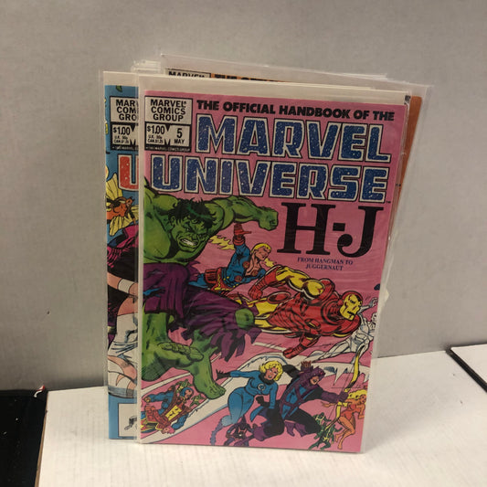 MARVEL COMICS THE OFFICIAL HANDBOOK OF THE MARVEL UNIVERSE (1982) SET MISSING 3, 13-14