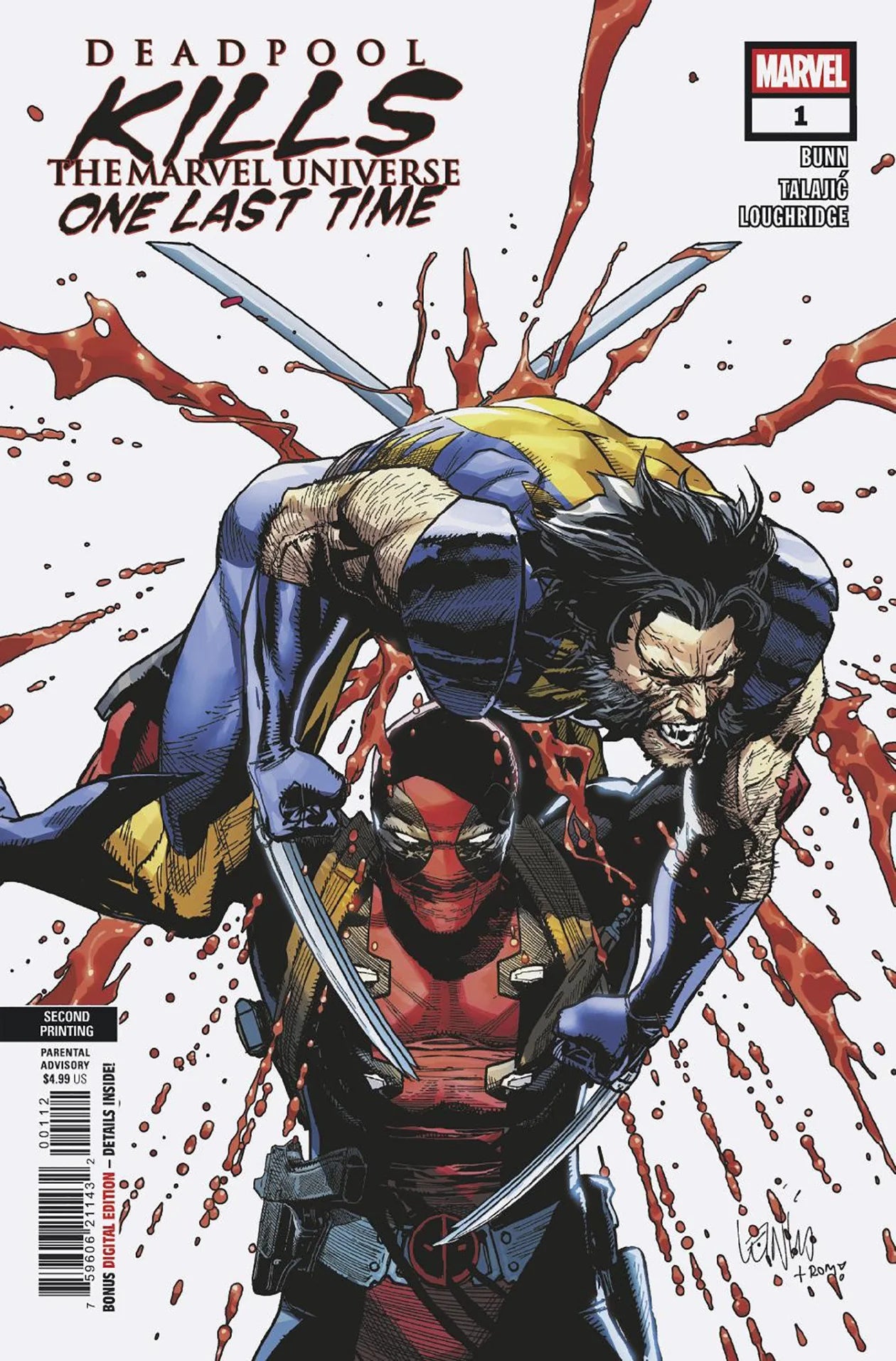 MARVEL COMICS DEADPOOL KILLS THE MARVEL UNIVERSE ONE LAST TIME #1 SECOND PRINTING