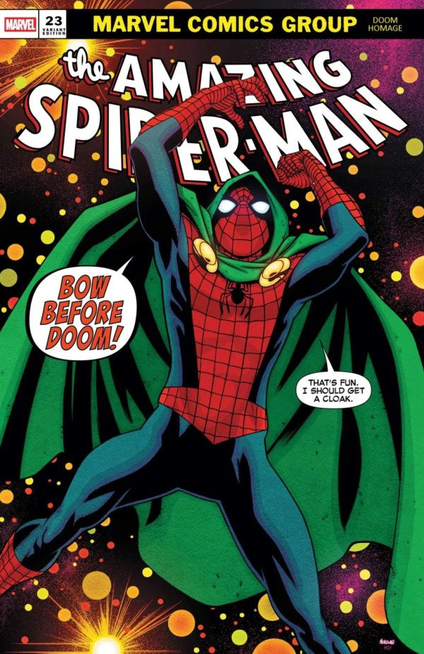 MARVEL COMICS AMAZING SPIDER-MAN #23 MIKE MCKONE DOOM HOMAGE VARIANT [DS]