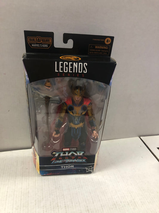 MARVEL LEGENDS THOR LOVE AND THUNDER THOR MARVELS KORG BUILD A FIGURE GOOD CONDITION SMALL TEAR ON BACK OF BOX
