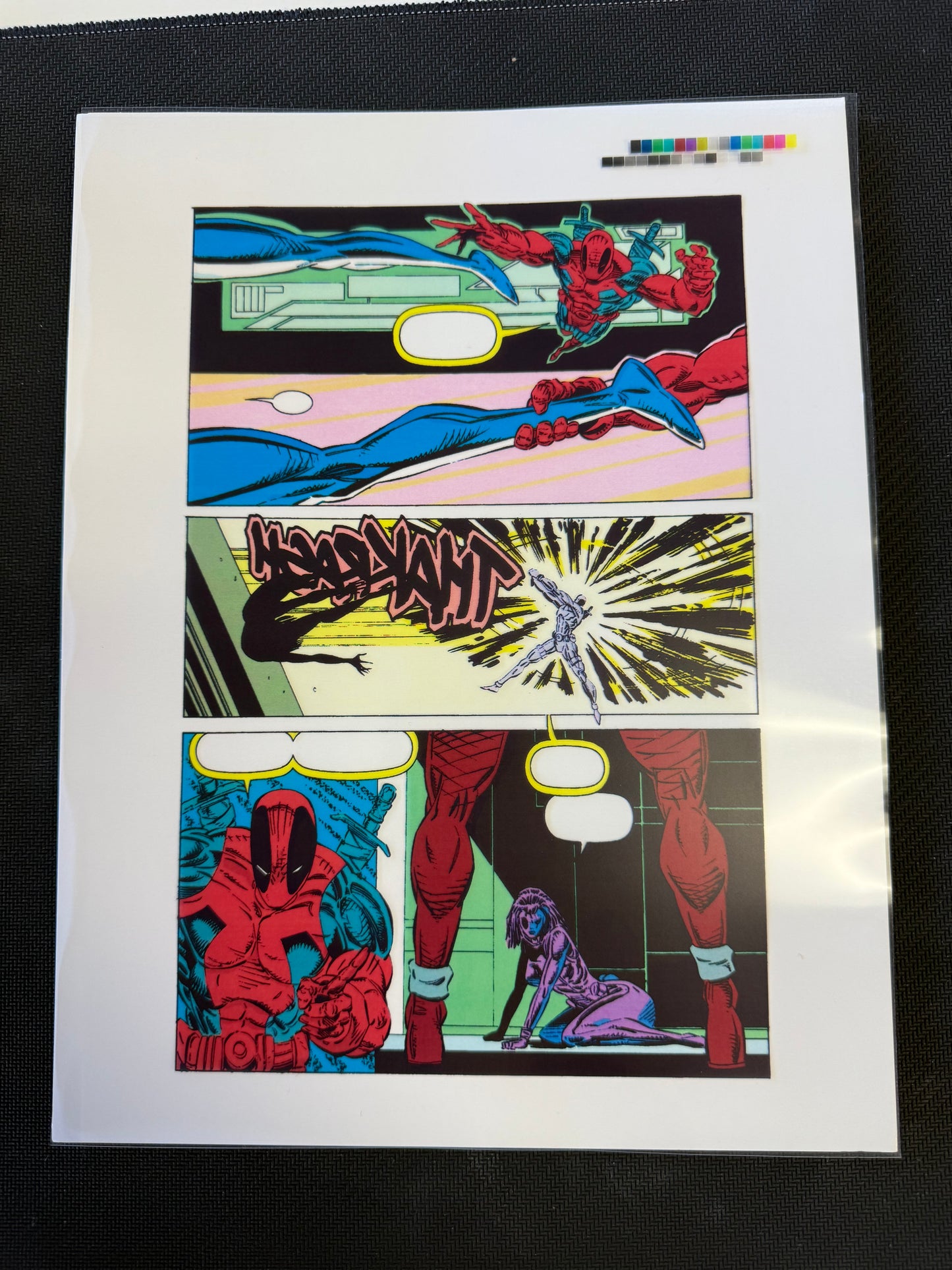 Marvel COMICS DEADPOOL COMIC CELL ROB LIEFELD ART WITH DOMINO